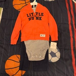 Carter’s Boys 3 Piece Hoodie, Onesie & Pant Set
